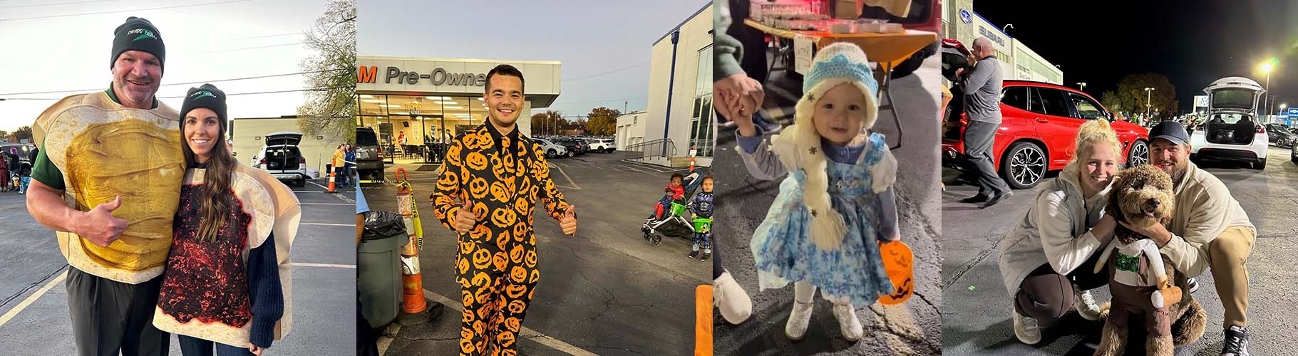 Collage of photos from Trunk or Treat event