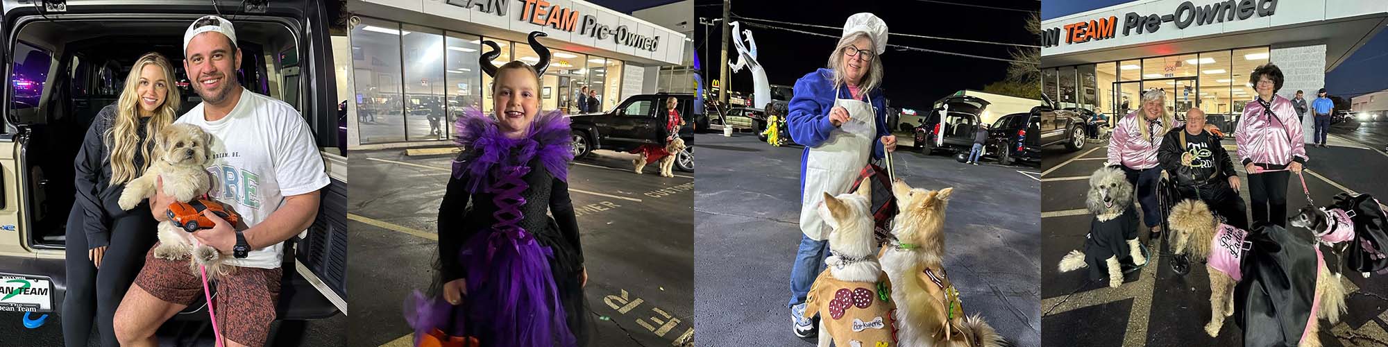 Collage of photos from Trunk or Treat event