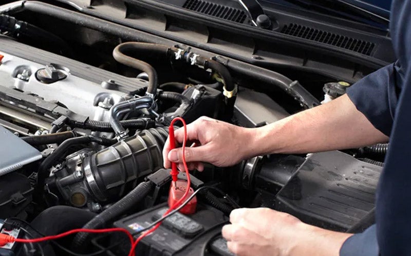 Battery service being performed